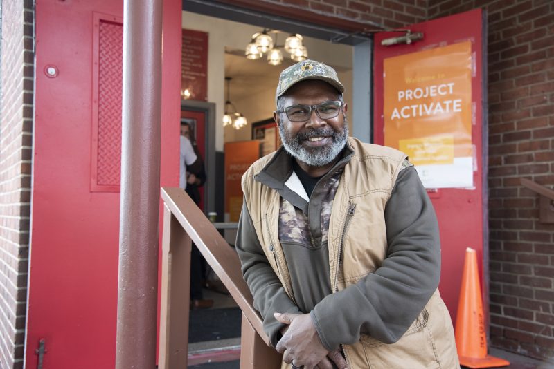 Photo of man outside of project activate event