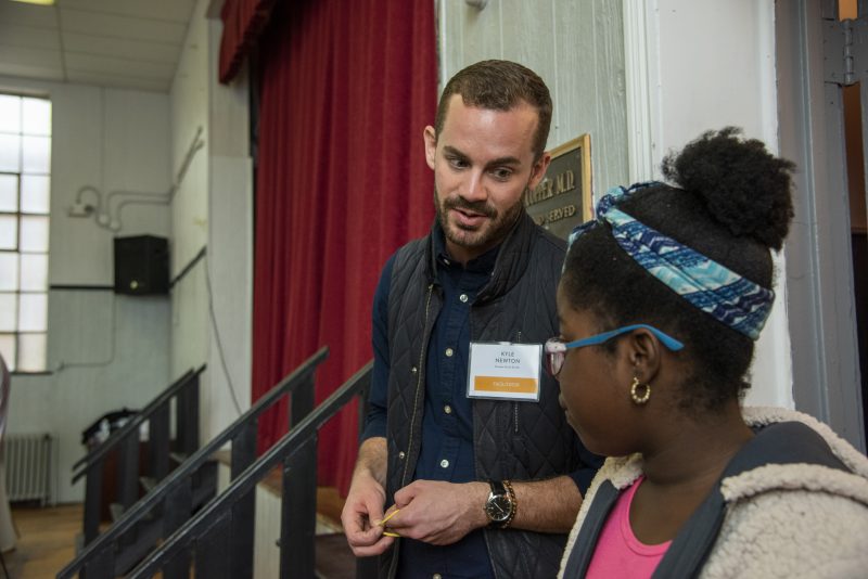 Man and child at project activate event