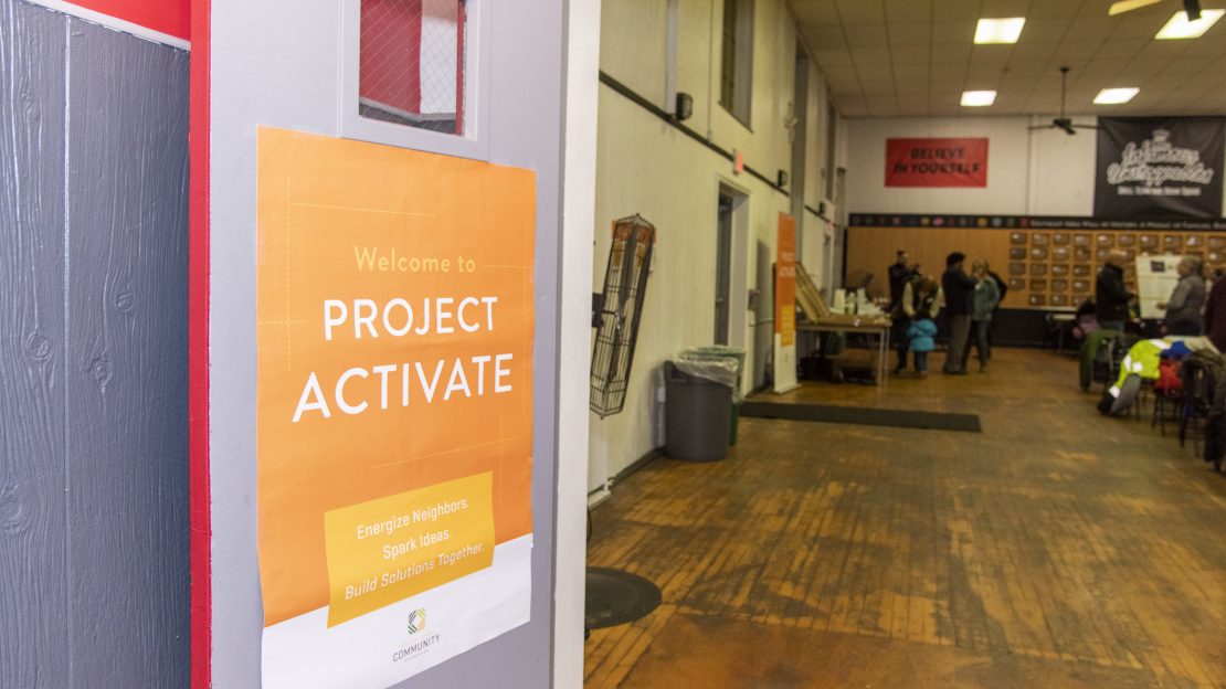 Photo of project activate sign on door