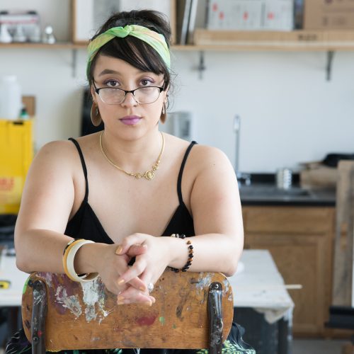 Portrait of Salina smiling at camera